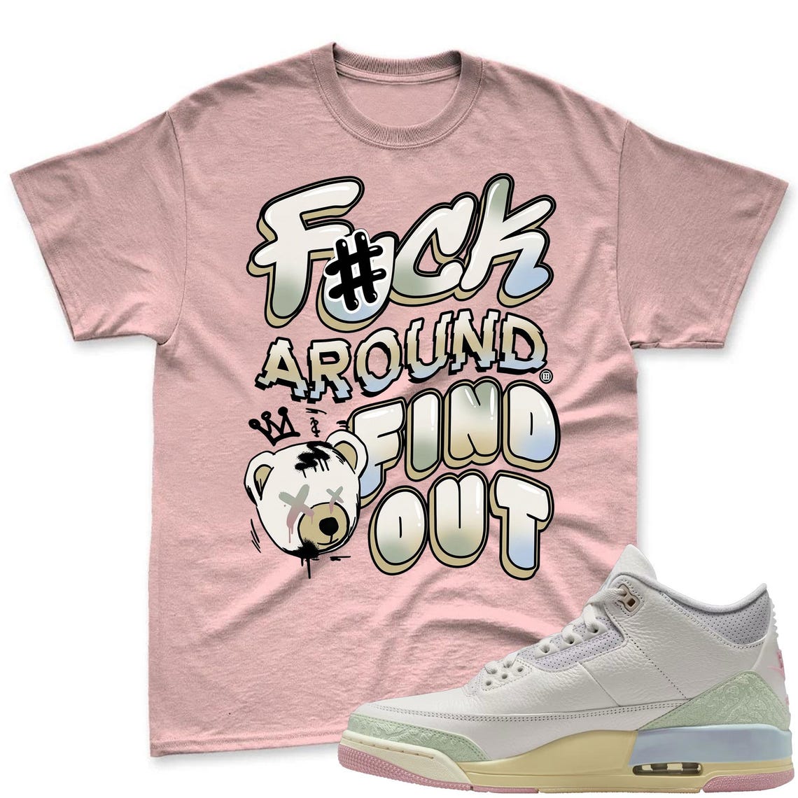 F#CK! Shirt To Match Air Jordan 3 Sail & Jade Aura - Spring In The Air Matching Shirt