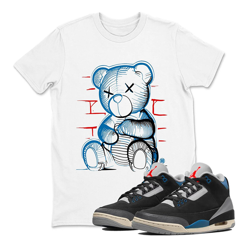 Neon Bear Shirt To Match Air Jordan 3 Rare Air - Sneaker Label Jordan 3 Rare Air Sneaker Matching Tee Shirt