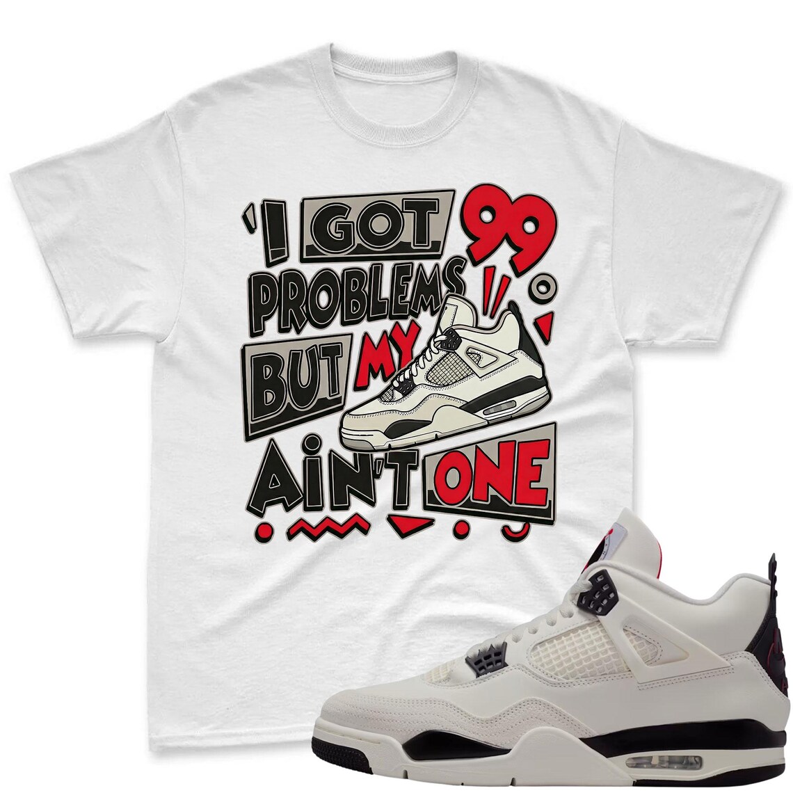 PROBLEM! Shirt To Match Jordan 4 Flight Club Sneaker - Jordan Match Tee