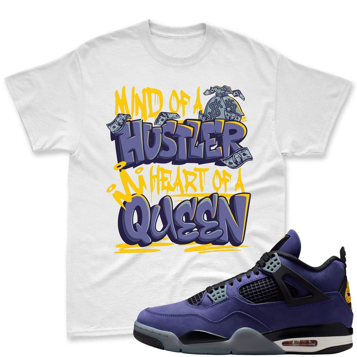 QUEEN! Shirt To Match Jordan 4 Lakers Imperial Purple Sneaker - Jordan Match Tee