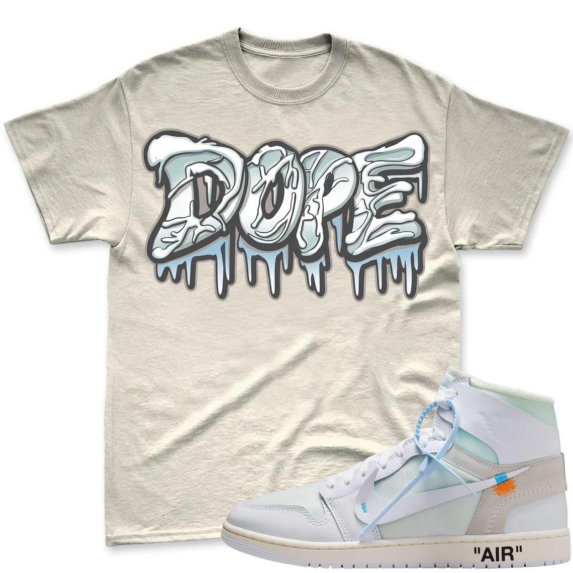 DOPE! Shirt To Match Virgil Archive Air Jordan 1 High Alaska - Air Jordan 1 High OG x V.A.A. Sneaker Mactching Shirt
