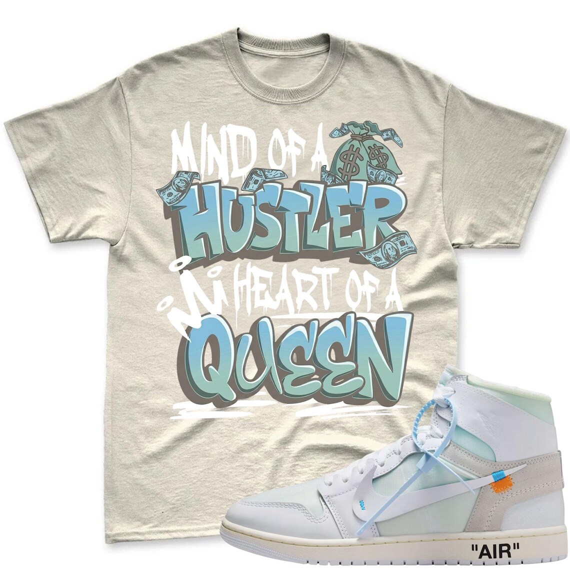QUEEN! Shirt To Match Virgil Archive Air Jordan 1 High Alaska - Air Jordan 1 High OG x V.A.A. Sneaker Mactching Shirt