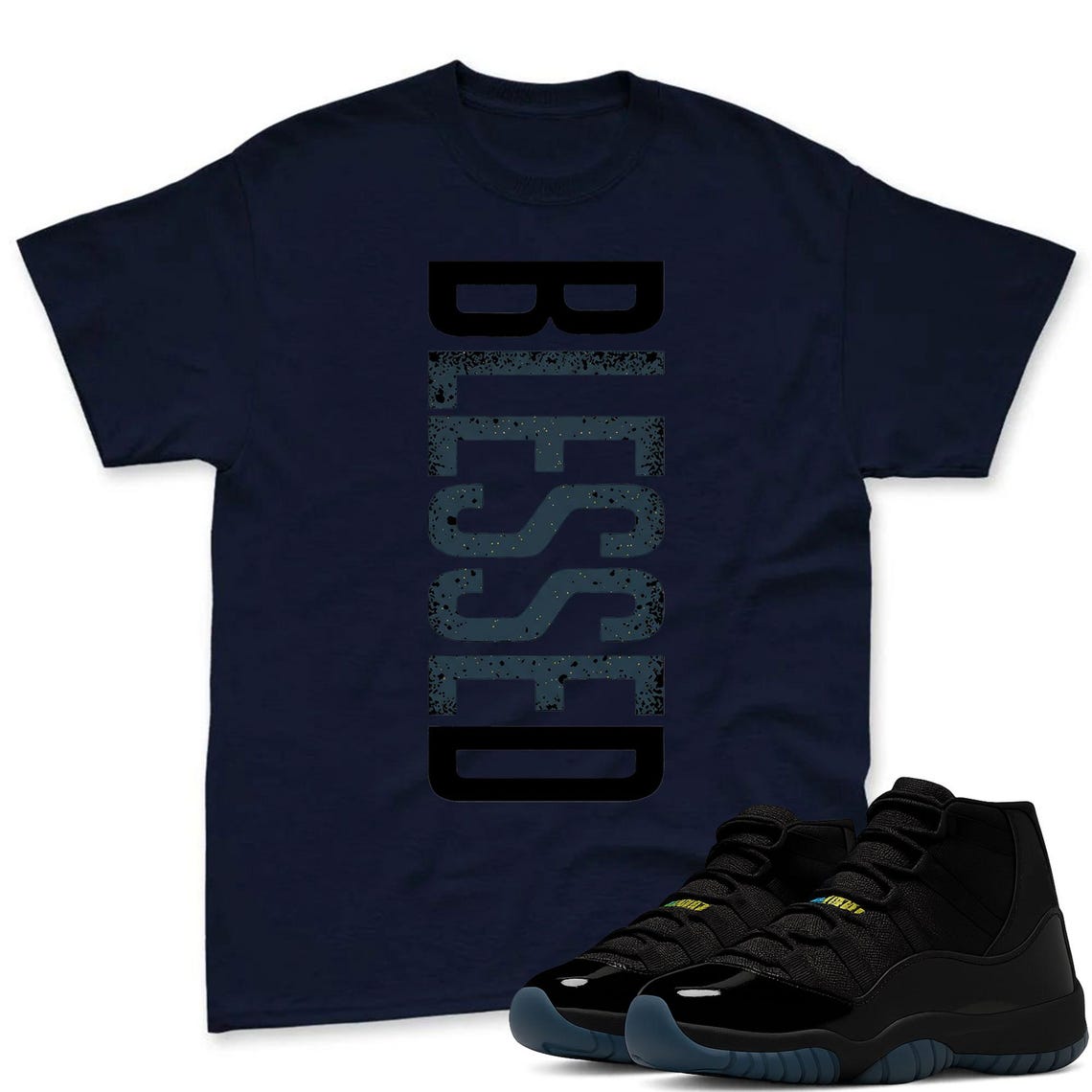 BLESSED Shirt To Match Jordan 11 Gamma Sneaker - AJ 11 Gamma Sneaker Match Shirt