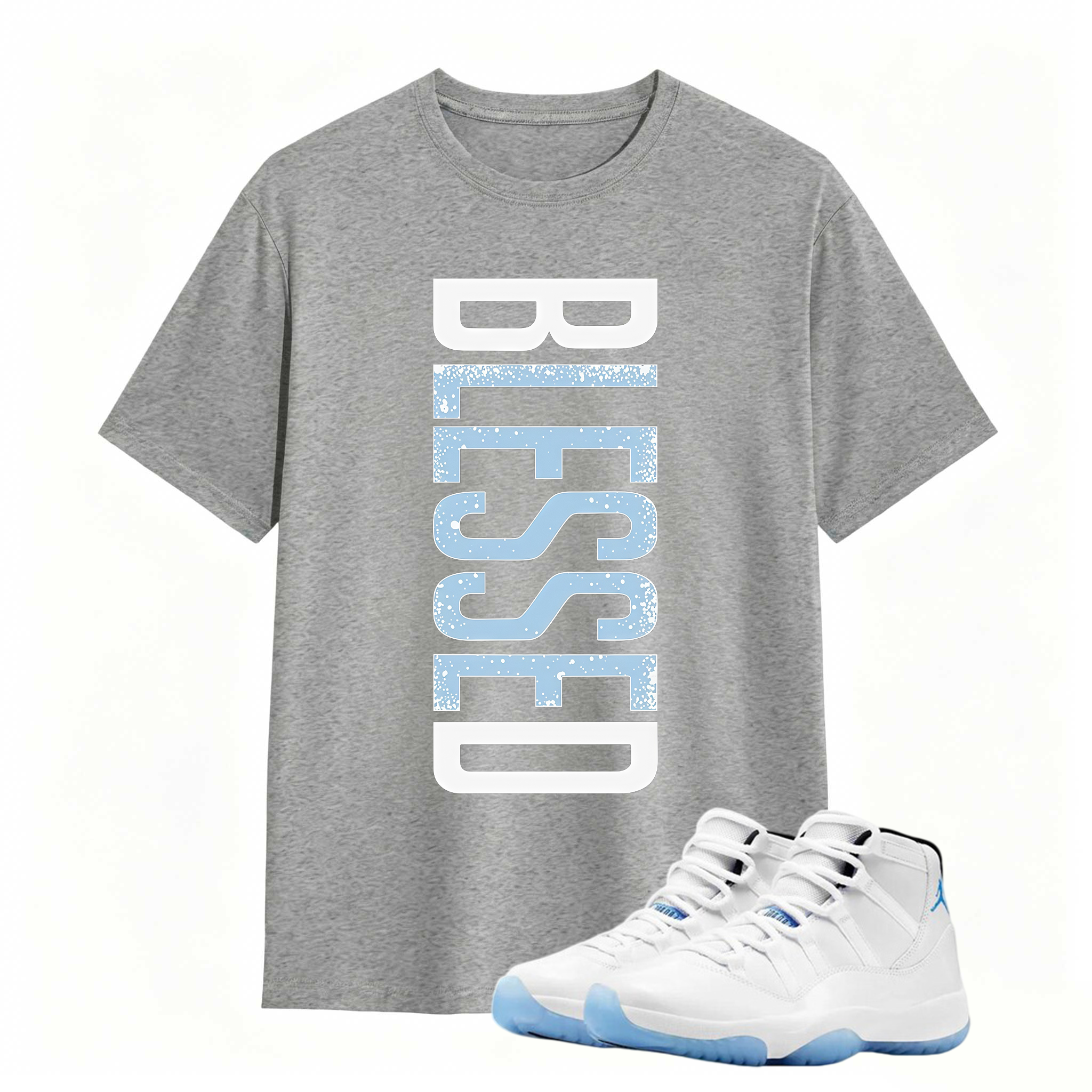 BLESSED Shirt to Match Air Jordan 11 Legend Blue Sneaker - Sneaker Match Tee