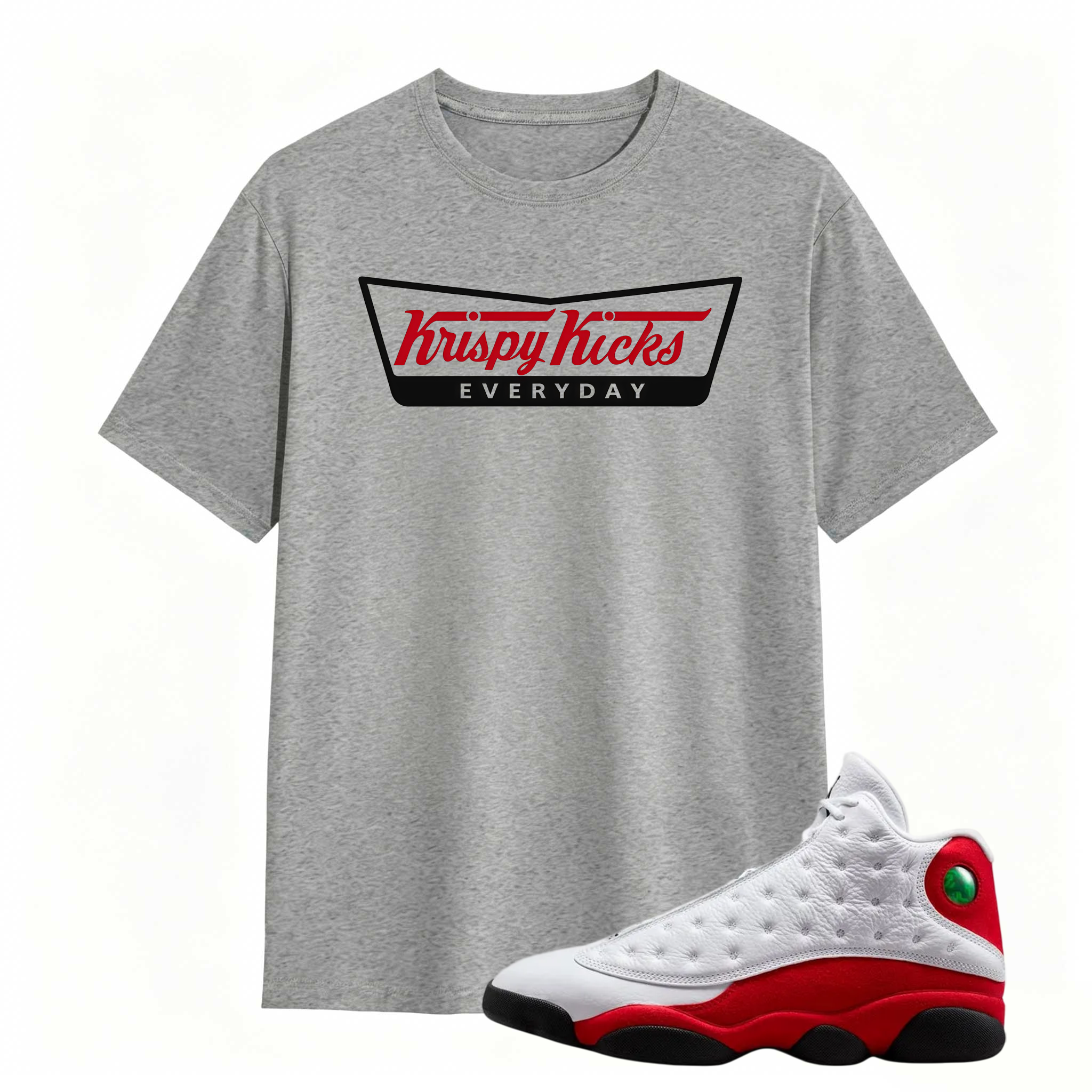 KRISPY KICKS! Shirt To Match Air Jordan 13 Chicago - Jordan 13 Retro White and University Red Match Shirt