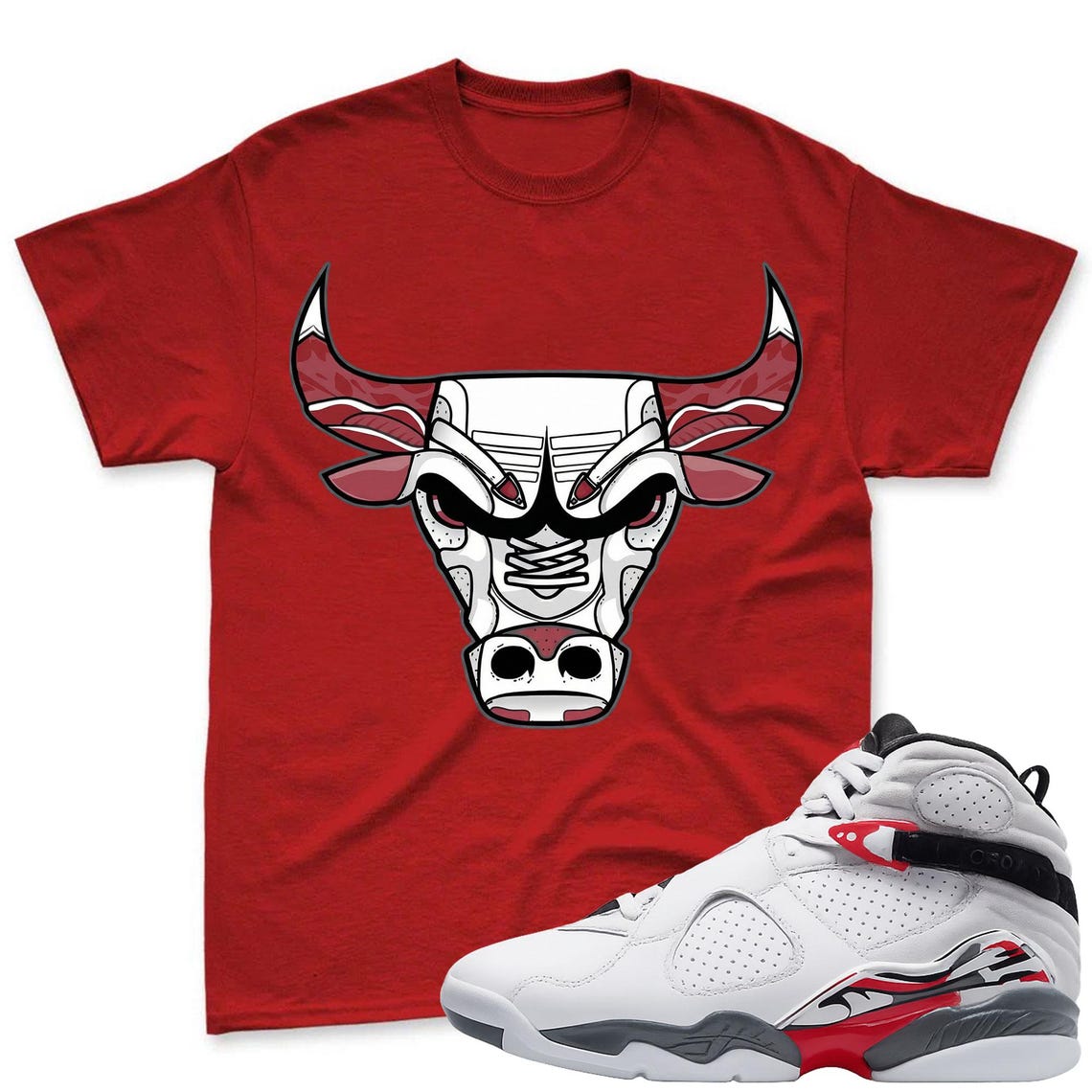 BULL! T-Shirt To Match Air Jordan 8 Bugs Bunny 2025 Sneaker - AJ8 Bugs Sneaker Match Shirt