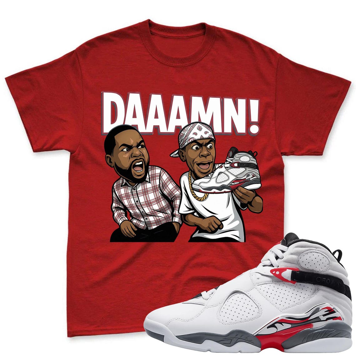 DAAAMN! T-Shirt To Match Air Jordan 8 Bugs Bunny 2025 Sneaker - AJ8 Bugs Sneaker Match Shirt