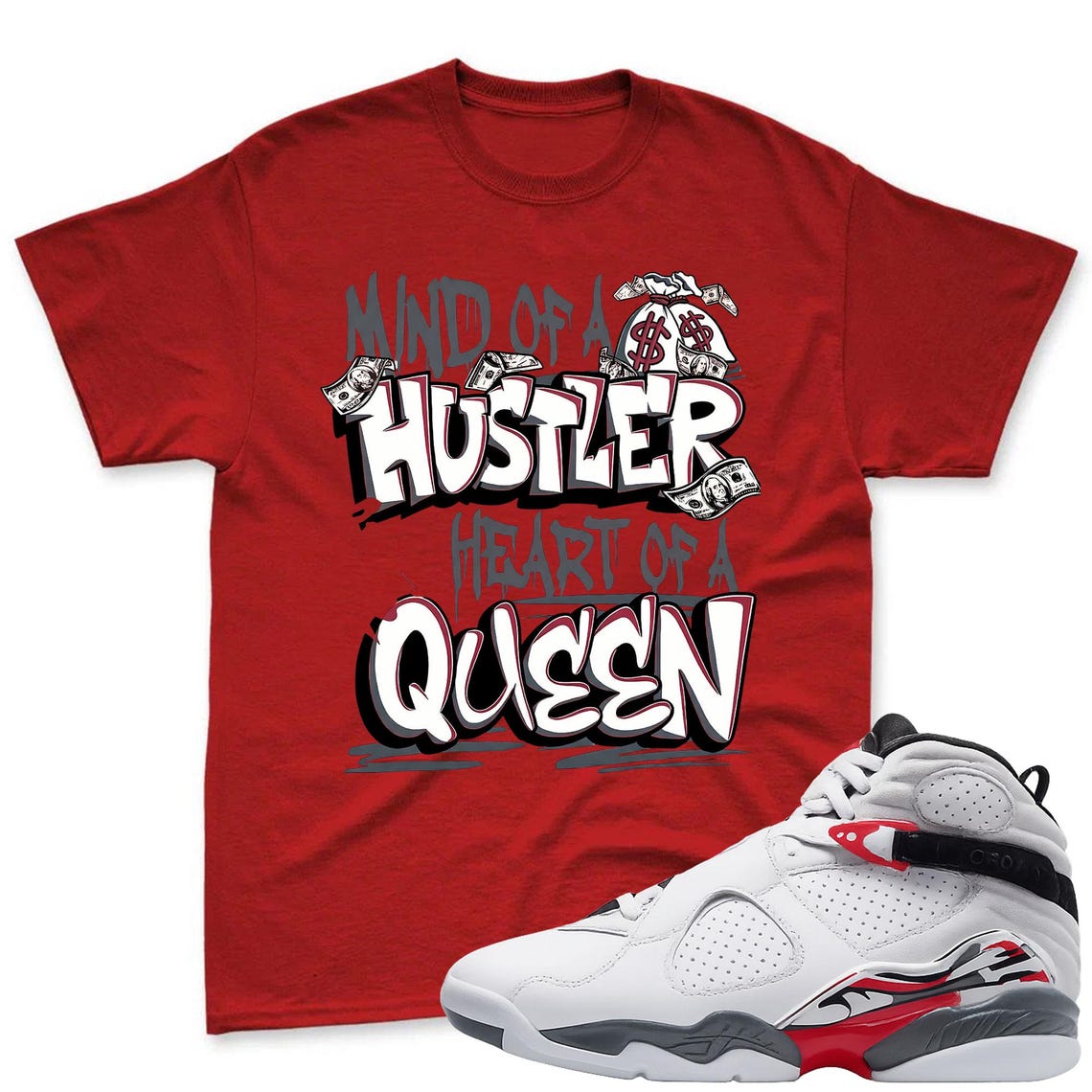 Queen T-Shirt To Match Air Jordan 8 Bugs Bunny 2025 Sneaker - AJ8 Bugs Sneaker Match Shirt