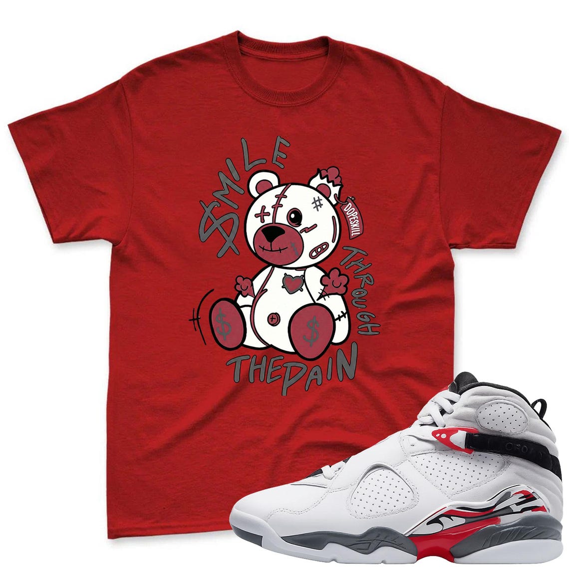 SMILE! T-Shirt To Match Air Jordan 8 Bugs Bunny 2025 Sneaker - AJ8 Bugs Sneaker Match Shirt