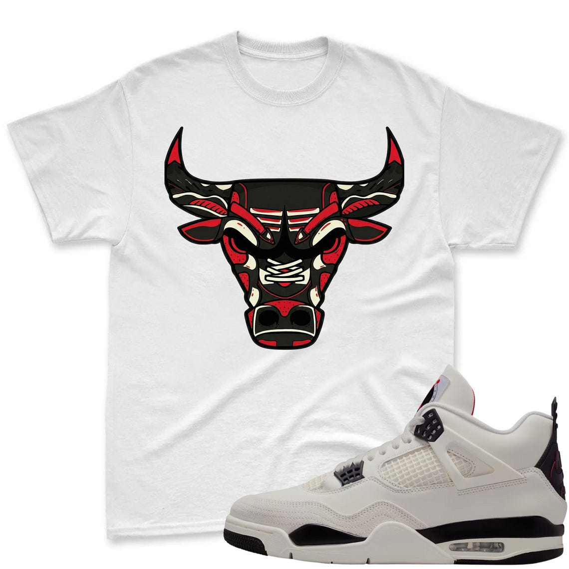 BULL! Shirt To Match Jordan 4 Flight Club Sneaker - Flight Club Sneaker Match Shirt
