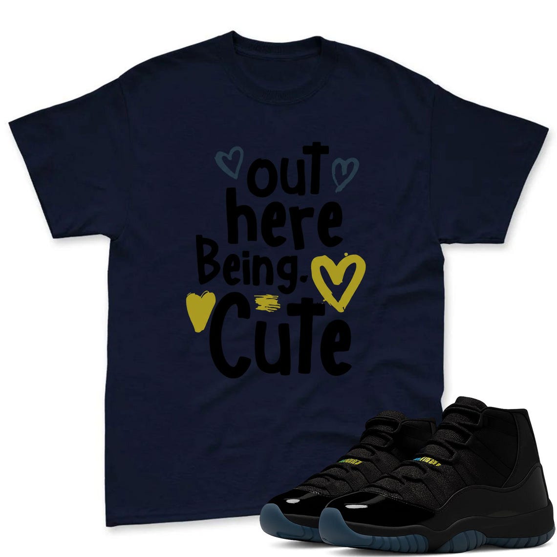 Out Here Being Shirt To Match Jordan 11 Gamma Sneaker - AJ 11 Gamma Sneaker Match Shirt