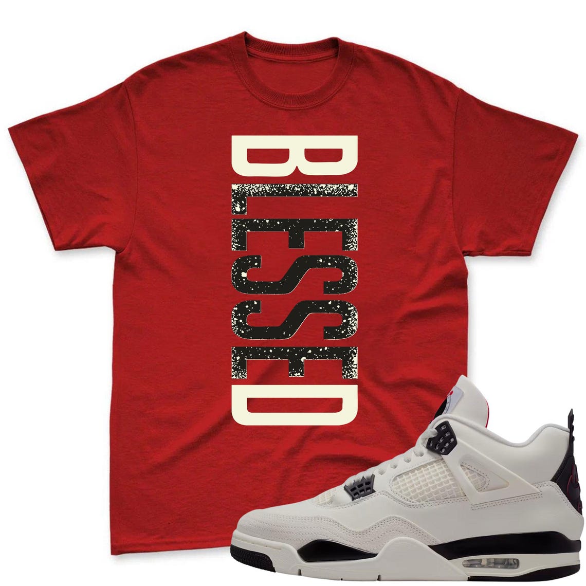 BLESSED! Shirt To Match Jordan 4 Flight Club Sneaker - Flight Club Sneaker Match Shirt