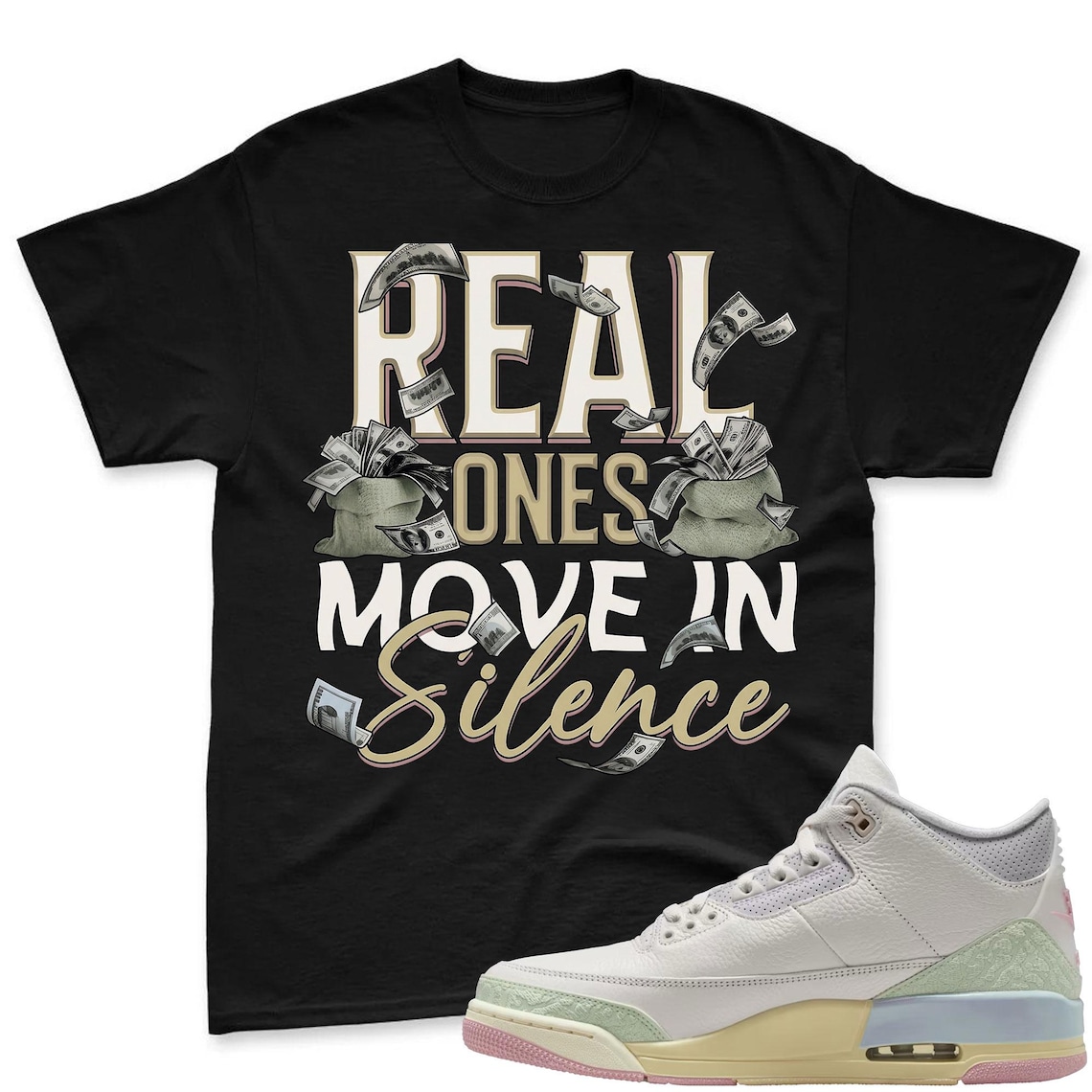 REAL ONES! Shirt To Match Air Jordan 3 Sail & Jade Aura - Spring In The Air Matching Shirt