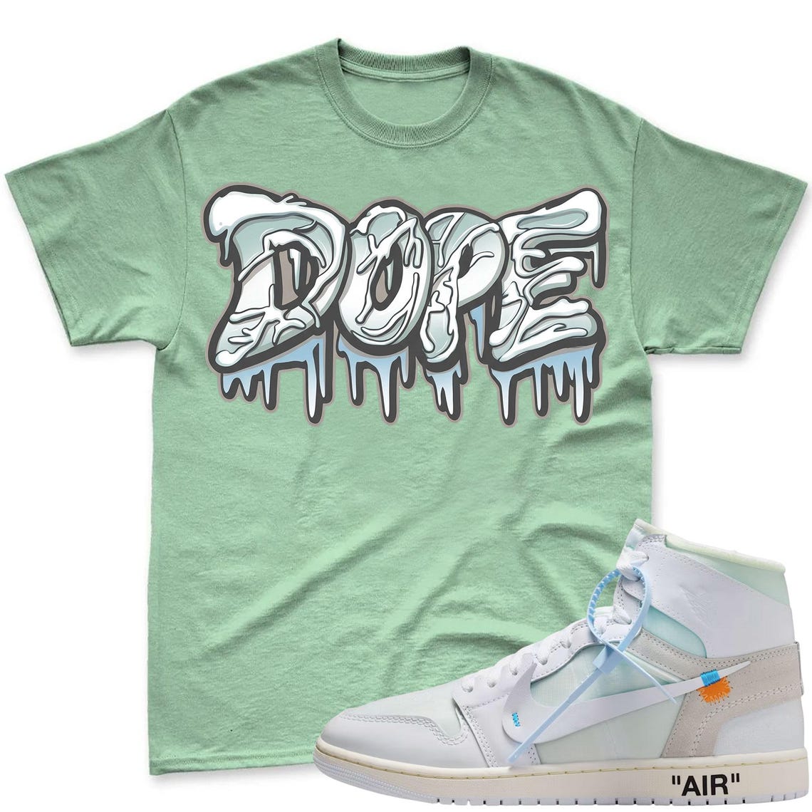 DOPE! Shirt To Match Virgil Archive Air Jordan 1 High Alaska - Air Jordan 1 High OG x V.A.A. Sneaker Mactching Shirt