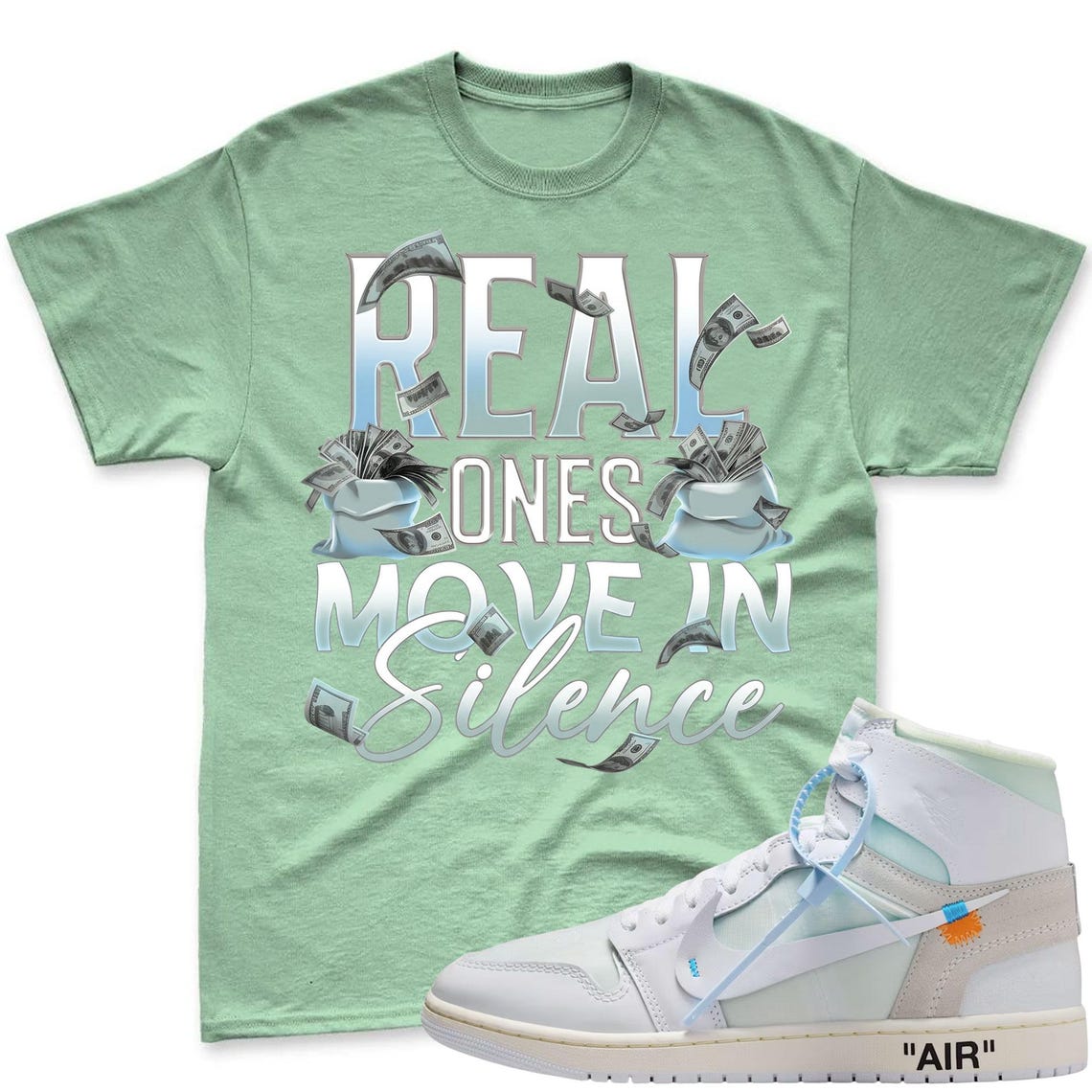 REAL ONES! Shirt To Match Virgil Archive Air Jordan 1 High Alaska - Air Jordan 1 High OG x V.A.A. Sneaker Mactching Shirt