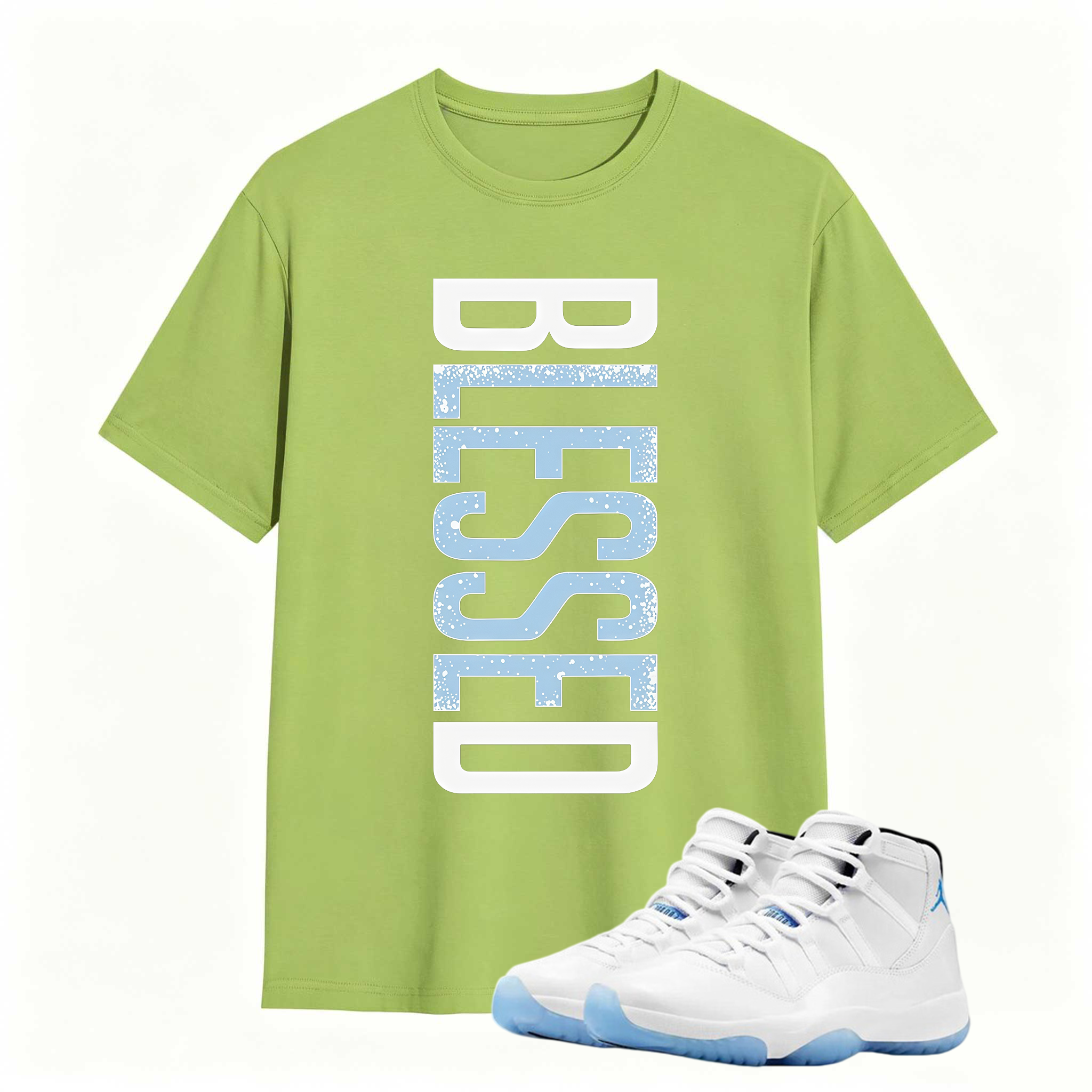 BLESSED Shirt to Match Air Jordan 11 Legend Blue Sneaker - Sneaker Match Tee