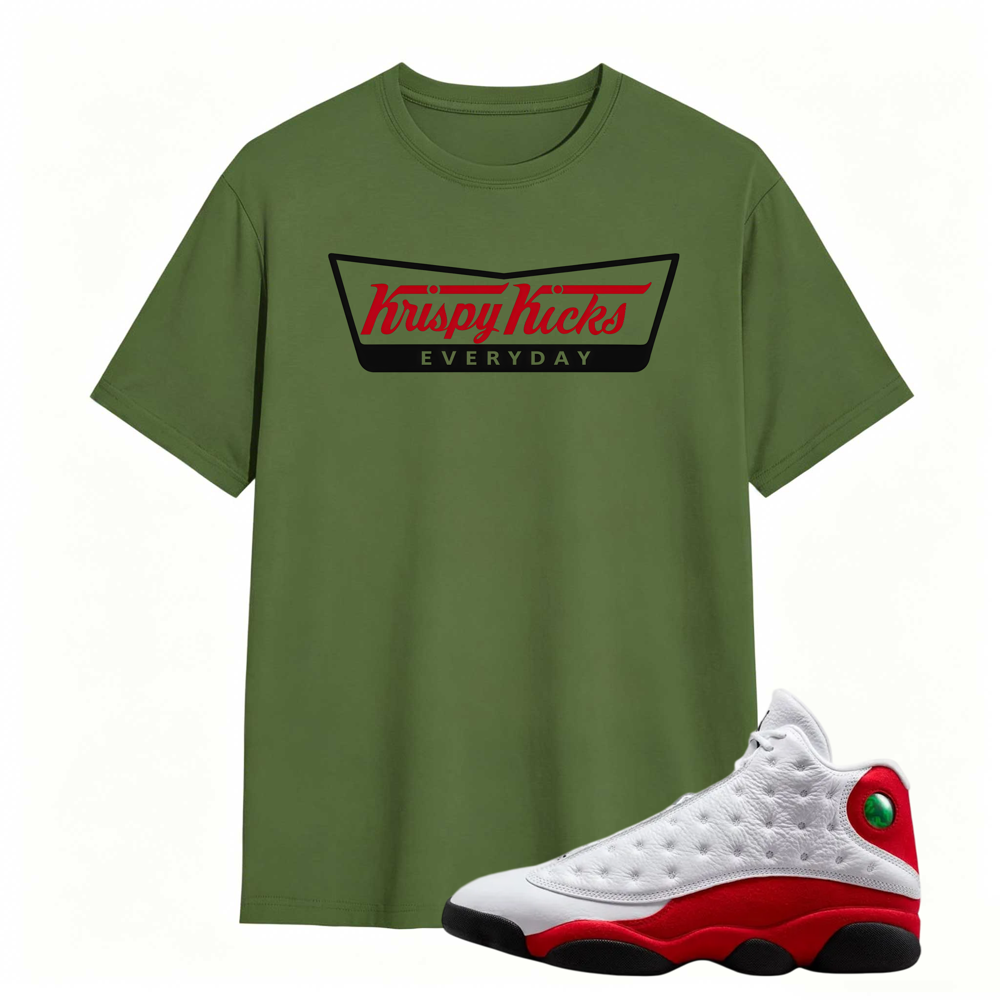 KRISPY KICKS! Shirt To Match Air Jordan 13 Chicago - Jordan 13 Retro White and University Red Match Shirt