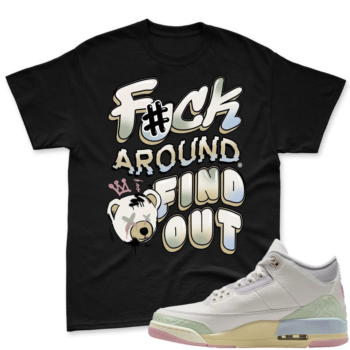 F#CK! Shirt To Match Air Jordan 3 Sail & Jade Aura - Spring In The Air Matching Shirt