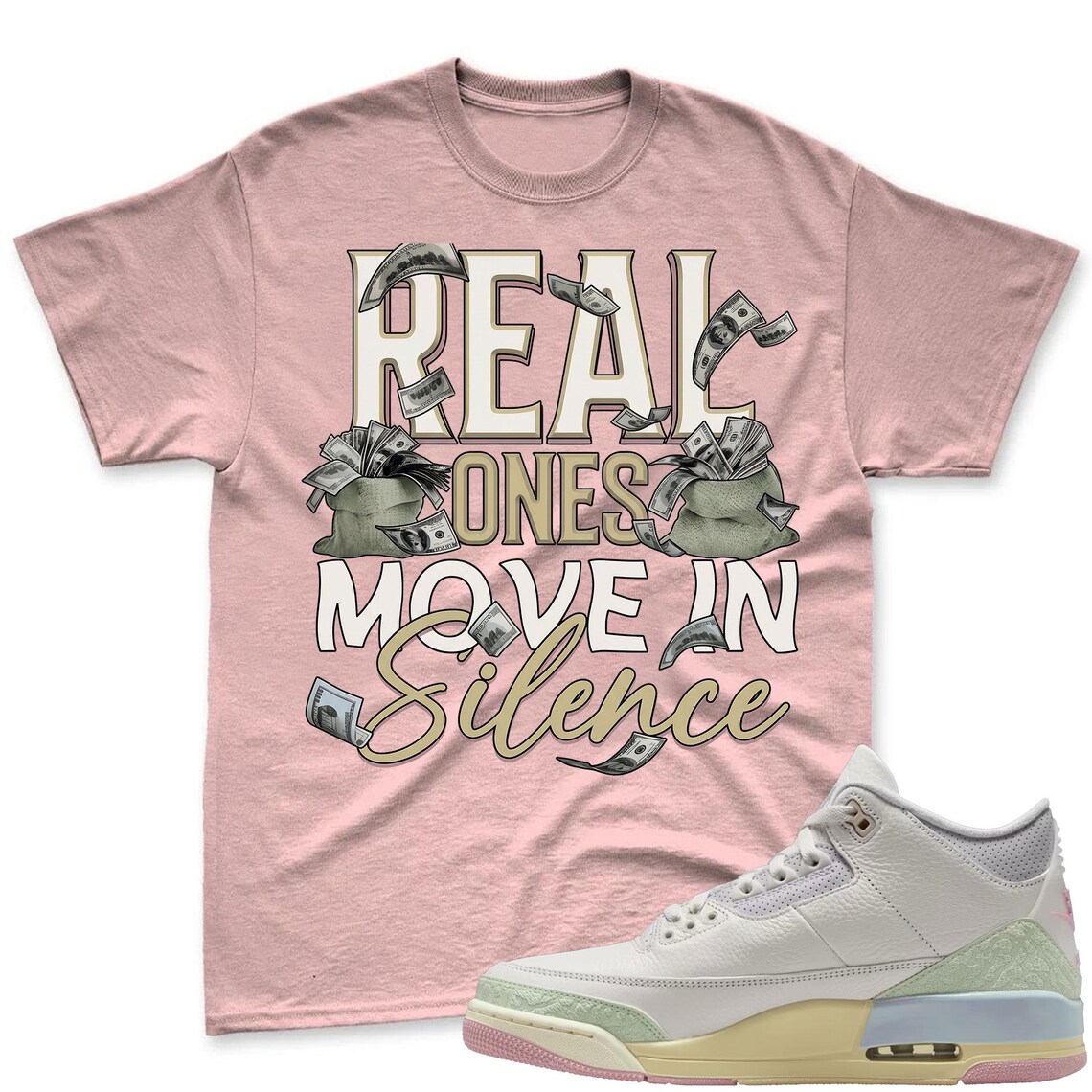 REAL ONES! Shirt To Match Air Jordan 3 Sail & Jade Aura - Spring In The Air Matching Shirt