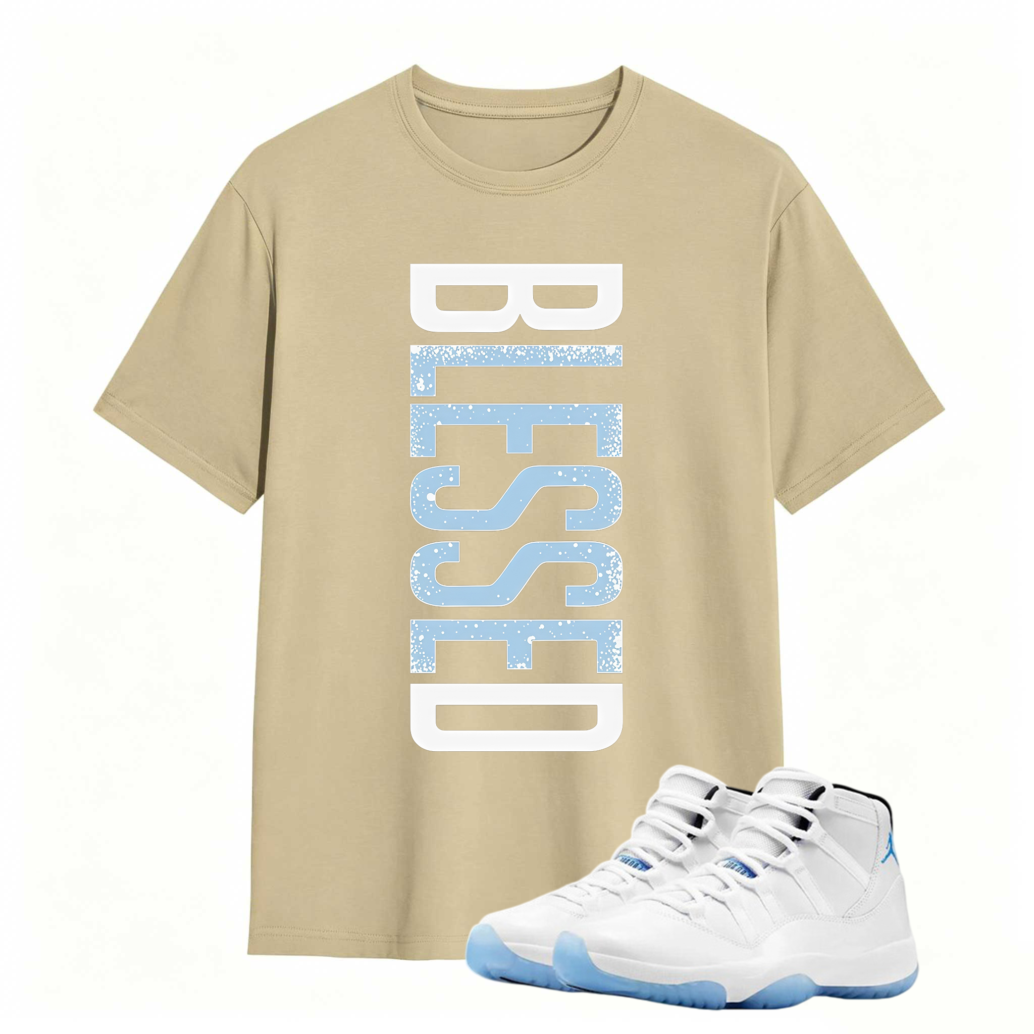 BLESSED Shirt to Match Air Jordan 11 Legend Blue Sneaker - Sneaker Match Tee