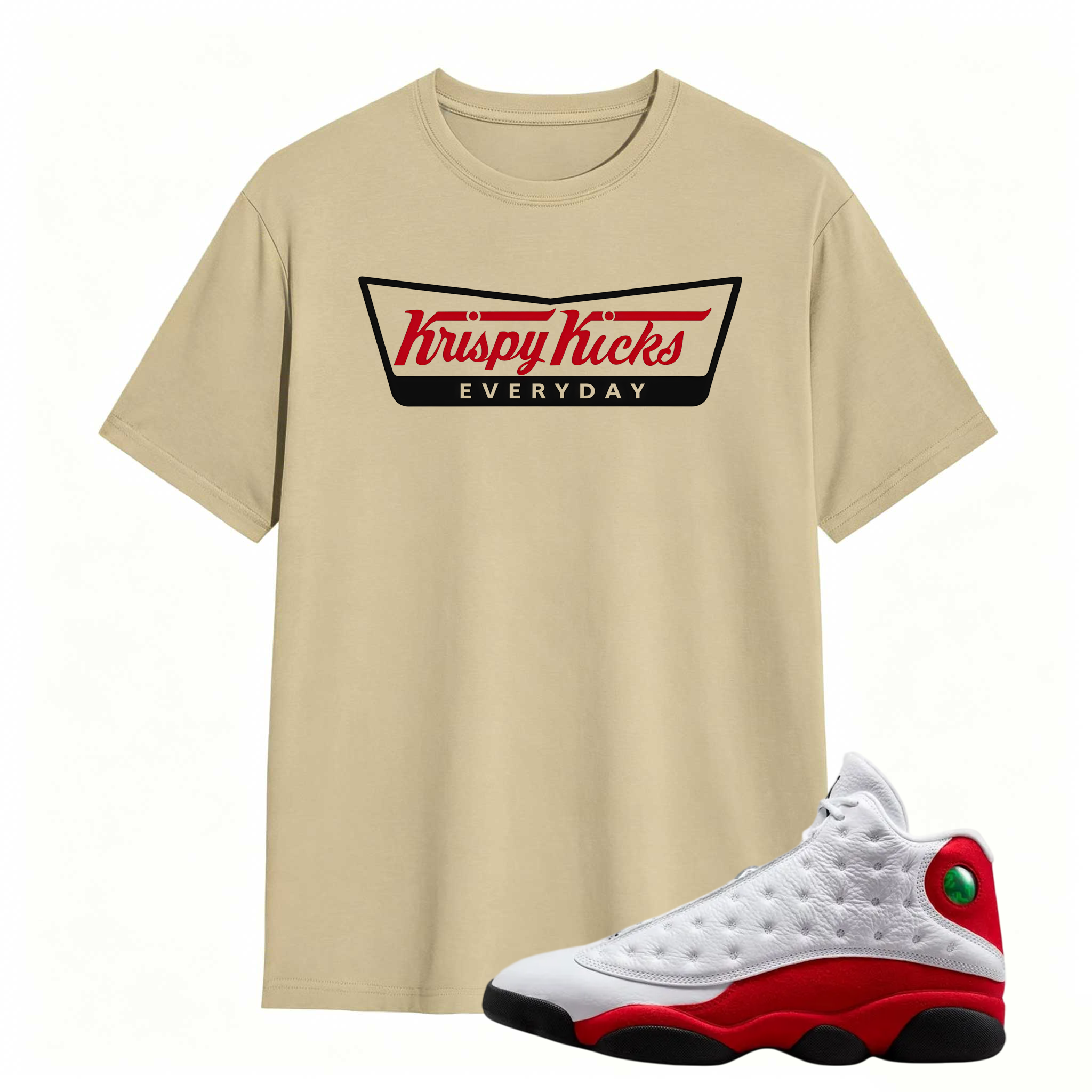KRISPY KICKS! Shirt To Match Air Jordan 13 Chicago - Jordan 13 Retro White and University Red Match Shirt
