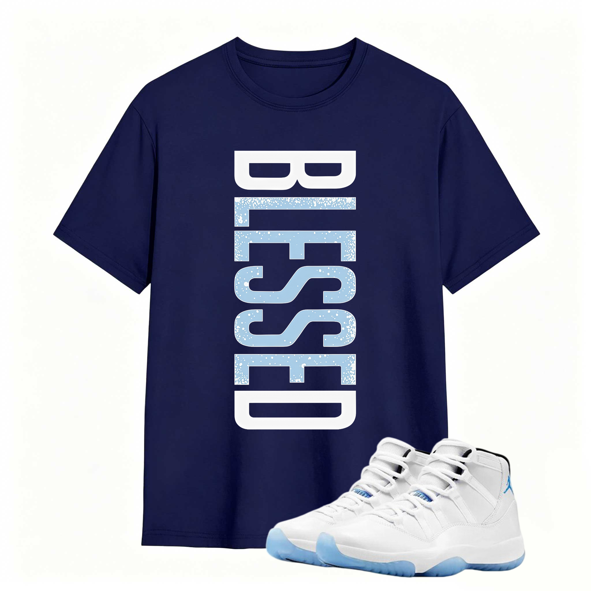 BLESSED Shirt to Match Air Jordan 11 Legend Blue Sneaker - Sneaker Match Tee