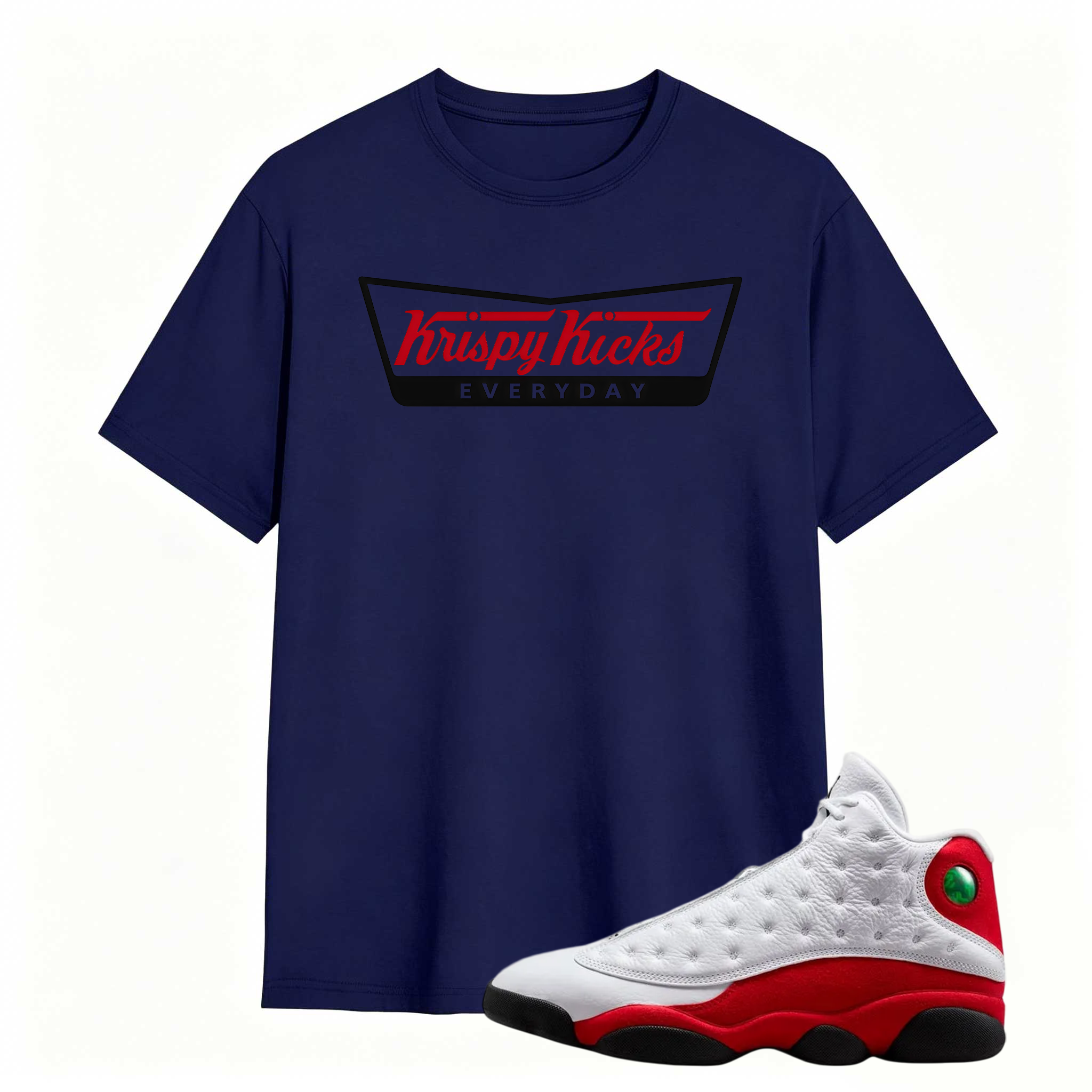 KRISPY KICKS! Shirt To Match Air Jordan 13 Chicago - Jordan 13 Retro White and University Red Match Shirt