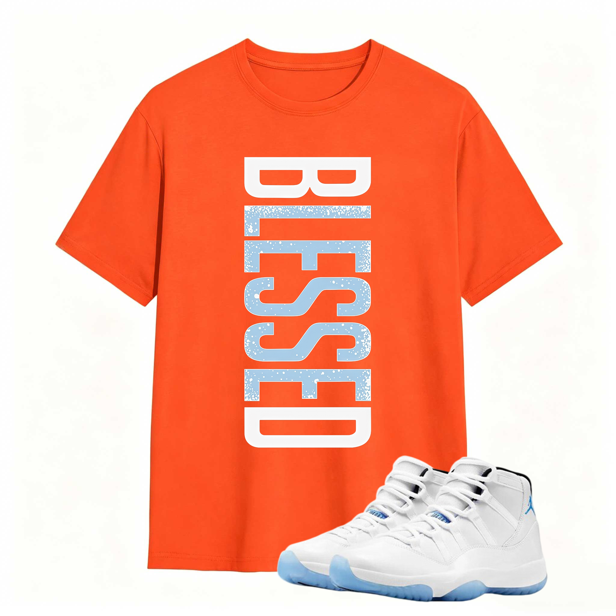 BLESSED Shirt to Match Air Jordan 11 Legend Blue Sneaker - Sneaker Match Tee