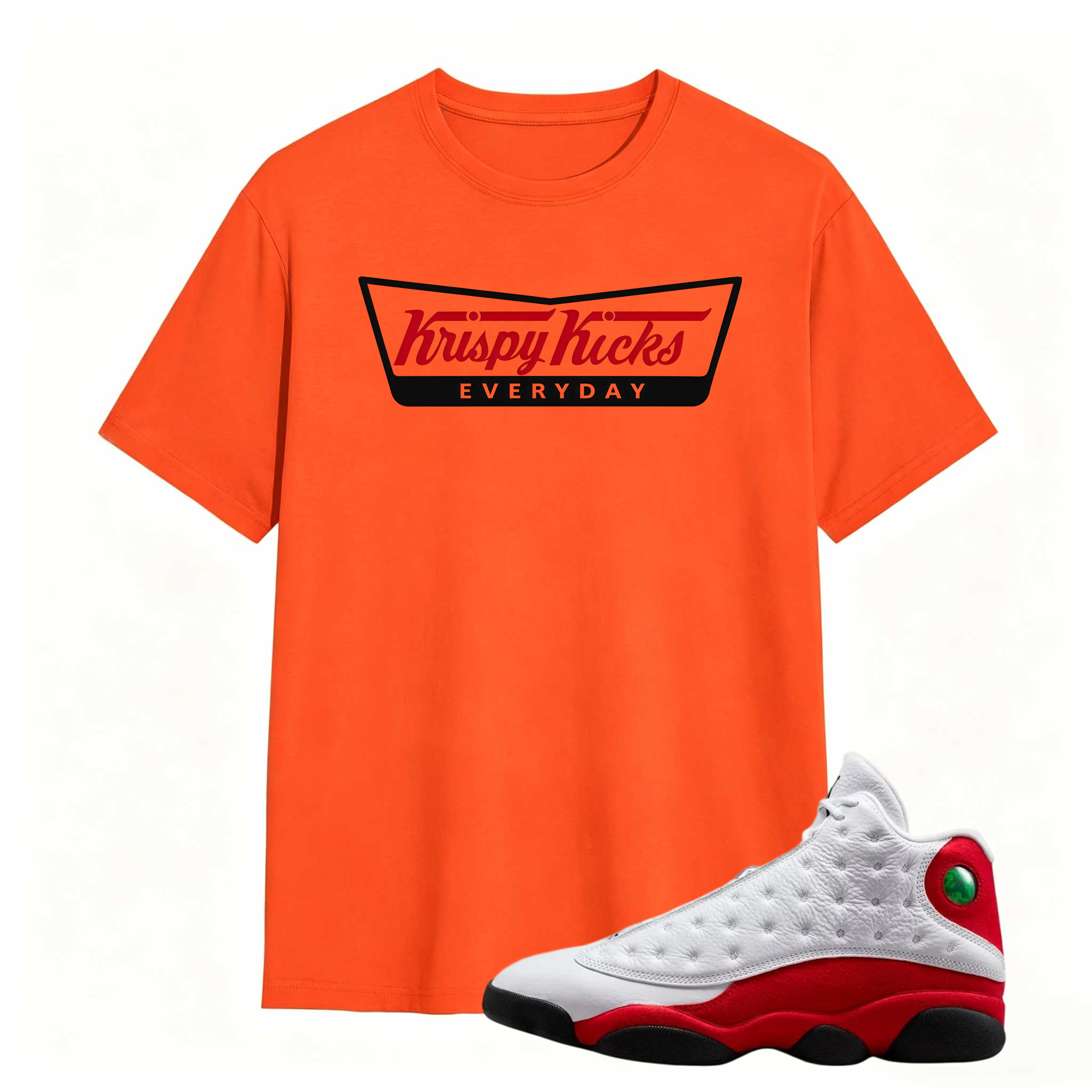 KRISPY KICKS! Shirt To Match Air Jordan 13 Chicago - Jordan 13 Retro White and University Red Match Shirt
