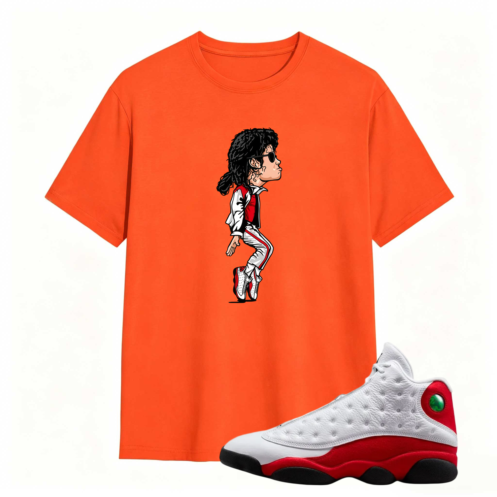 Michael Jackson Cartoon Character Shirt To Match Air Jordan 13 Chicago - Sneaker Match Shirt