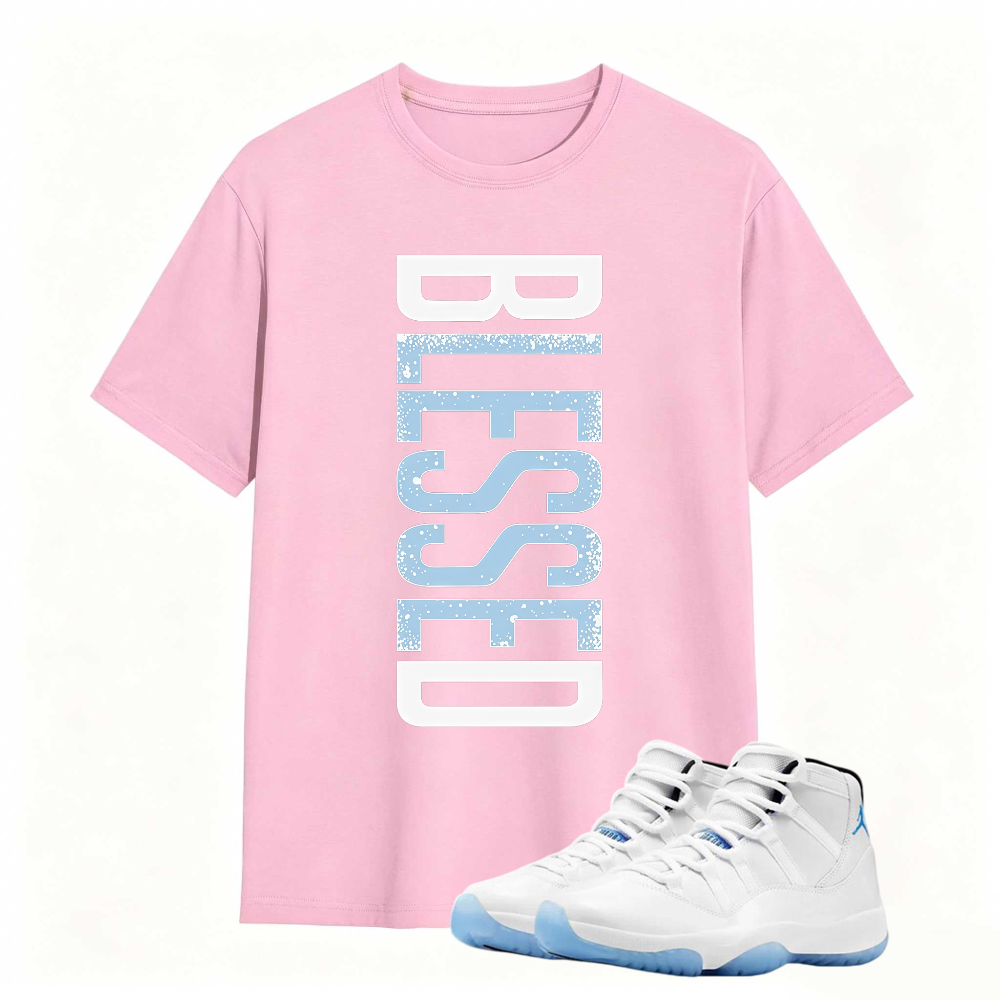 BLESSED Shirt to Match Air Jordan 11 Legend Blue Sneaker - Sneaker Match Tee