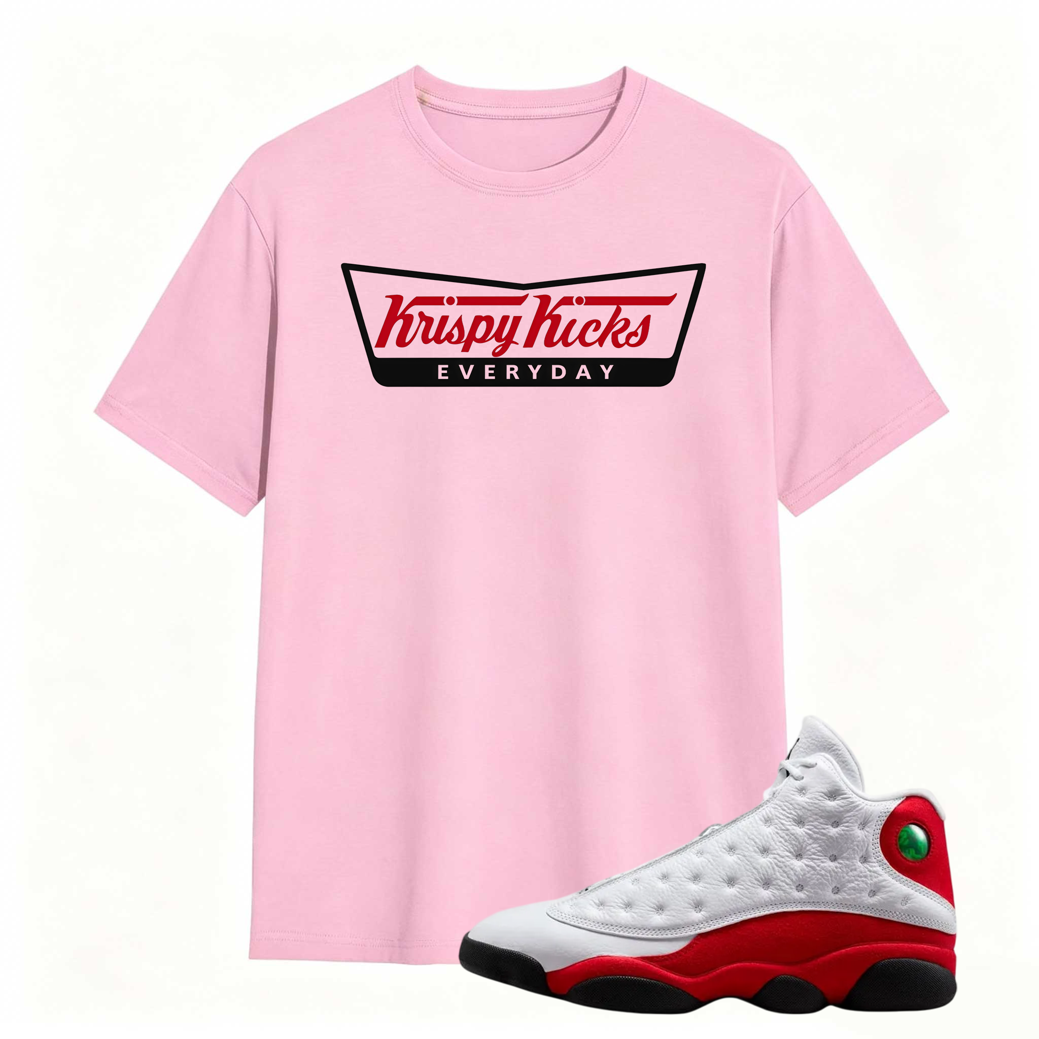 KRISPY KICKS! Shirt To Match Air Jordan 13 Chicago - Jordan 13 Retro White and University Red Match Shirt