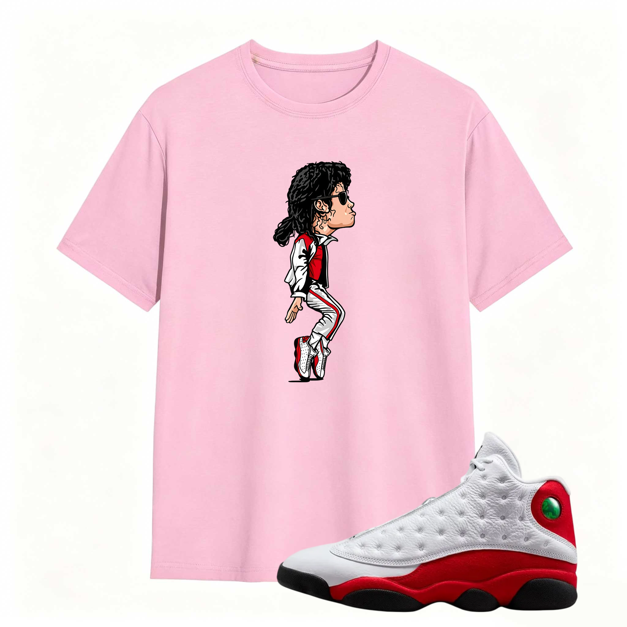 Michael Jackson Cartoon Character Shirt To Match Air Jordan 13 Chicago - Sneaker Match Shirt