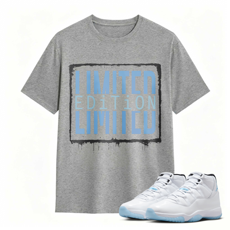 Limited Edition Text Design Shirt To Match Air Jordan 11 White Legend Blue - Sneaker Match Shirt