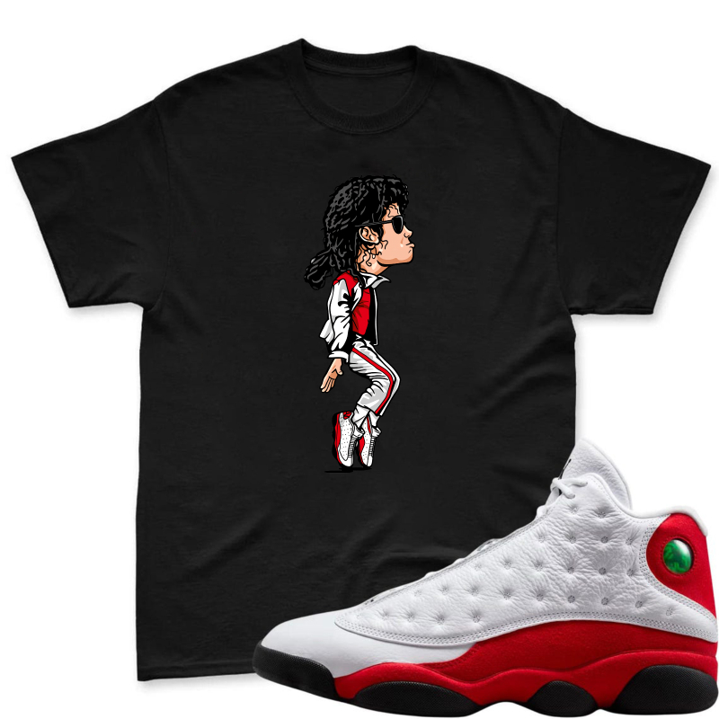 Michael Jackson Cartoon Character Shirt To Match Air Jordan 13 Chicago - Sneaker Match Shirt