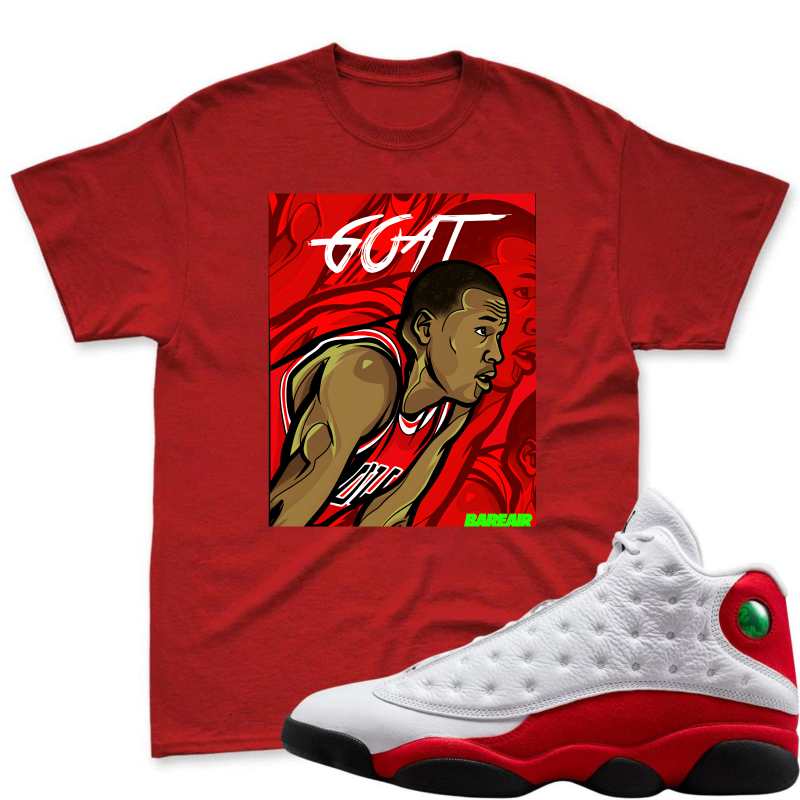 Michael Jordan Goat Art Shirt To Match Air Jordan 13 Chicago - Sneaker Match Shirt