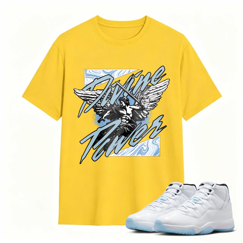 Flying Wings Graphic Shirt To Match Air Jordan 11 White Legend Blue Sneaker Match Shirt
