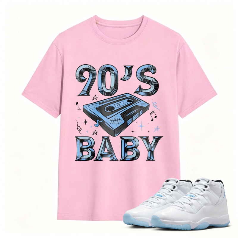 90s Baby Cassette Tape Design Shirt to Match Air Jordan 11 White Legend Blue - Sneaker Match Shirt