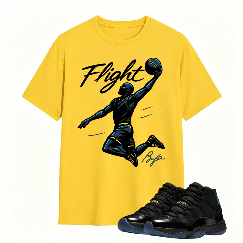 Flight Basketball Shirt Match Air Jordan 11 Gamma - Air Jordan 11 Gamma Blue Tee