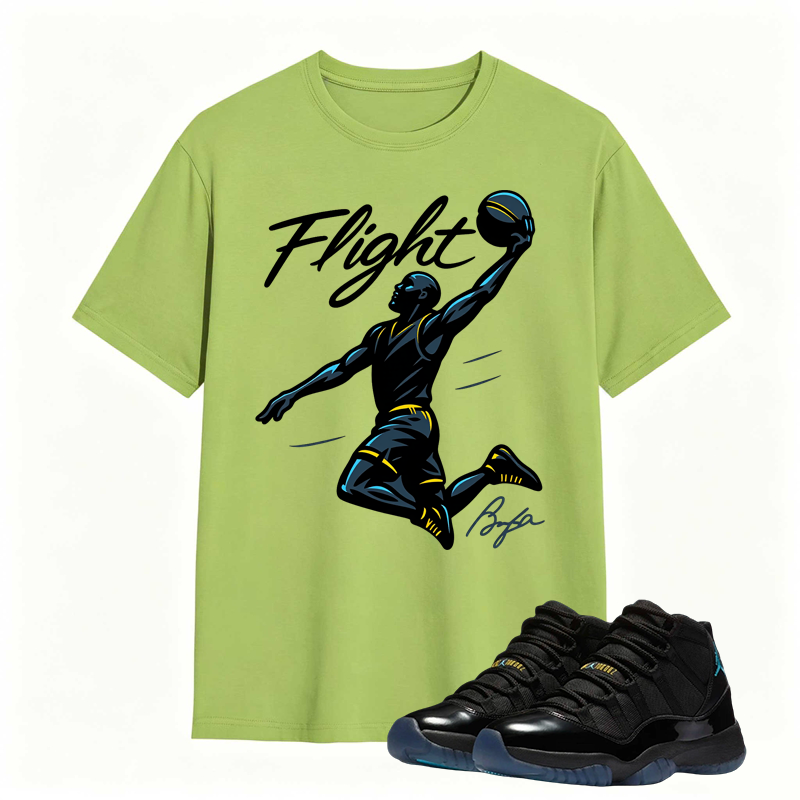 Flight Basketball Shirt Match Air Jordan 11 Gamma - Air Jordan 11 Gamma Blue Tee