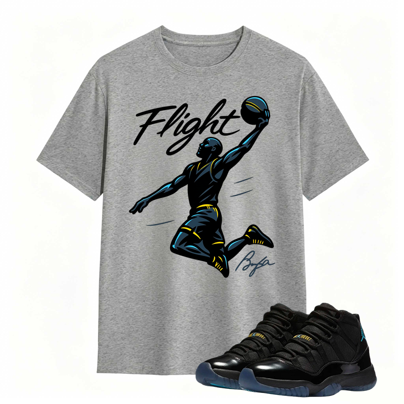 Flight Basketball Shirt Match Air Jordan 11 Gamma - Air Jordan 11 Gamma Blue Tee