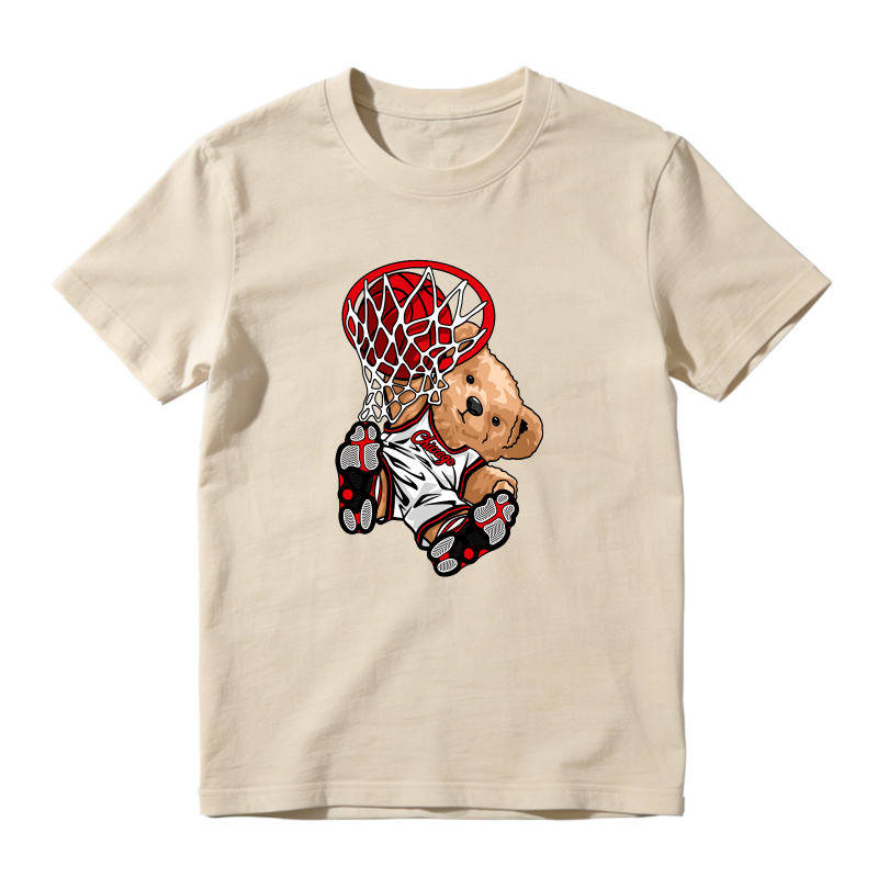 Teddy Bear Dunking Basketball Shirt To Match Air Jordan 13 Chicago - Sneaker Match Shirt