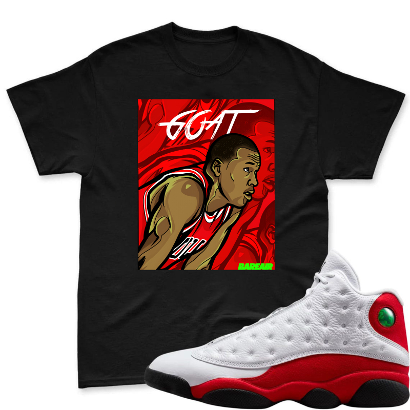 Michael Jordan Goat Art Shirt To Match Air Jordan 13 Chicago - Sneaker Match Shirt