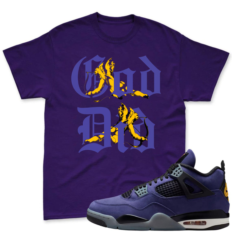 God Dd Graphic Shirt To Match Jordan 4 Lakers Imperial Purple Sneaker Match Shirt