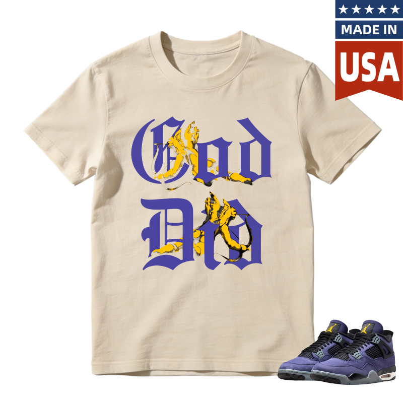 God Dd Graphic Shirt To Match Jordan 4 Lakers Imperial Purple Sneaker Match Shirt