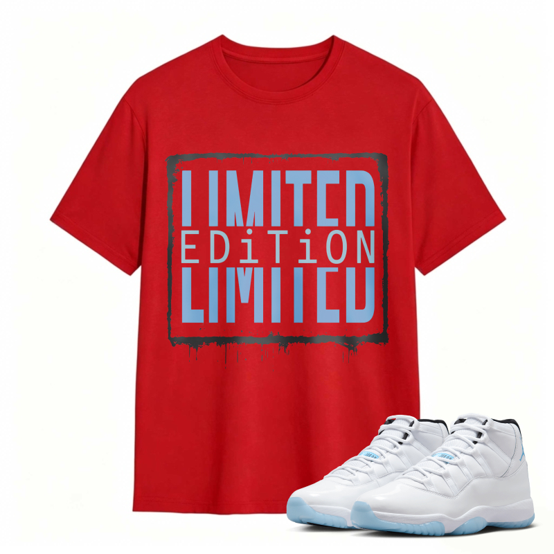 Limited Edition Text Design Shirt To Match Air Jordan 11 White Legend Blue - Sneaker Match Shirt
