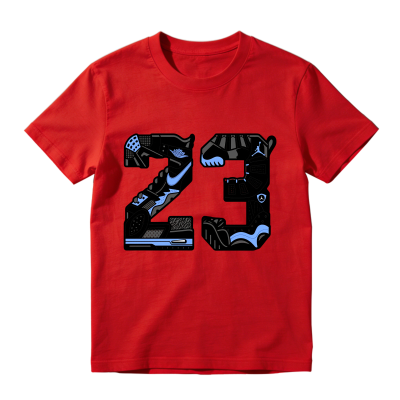 Number 23 With Jordan 14 Shoe Design Shirt To Match Jordan 14 Black And University Blue Sneaker Match Shirt
