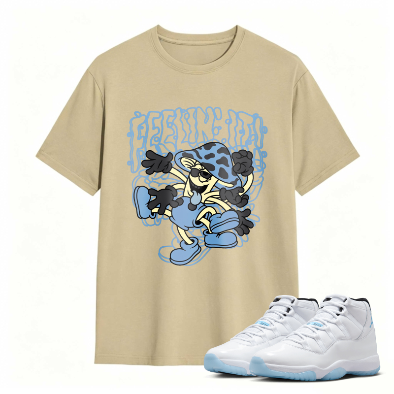 Cartoon Character With Blue Hat And Shoes Shirt To Match Air Jordan 11 White Legend Blue Sneaker Match Shirt