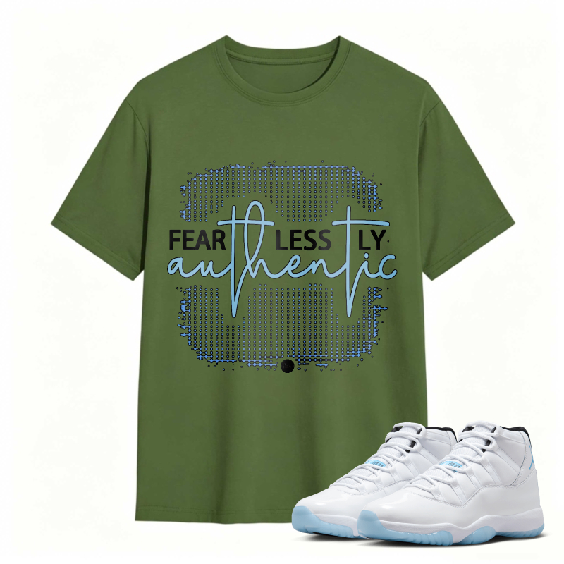 Fear Less Ly Authentic Shirt To Match Air Jordan 11 White Legend Blue Sneaker Match Shirt