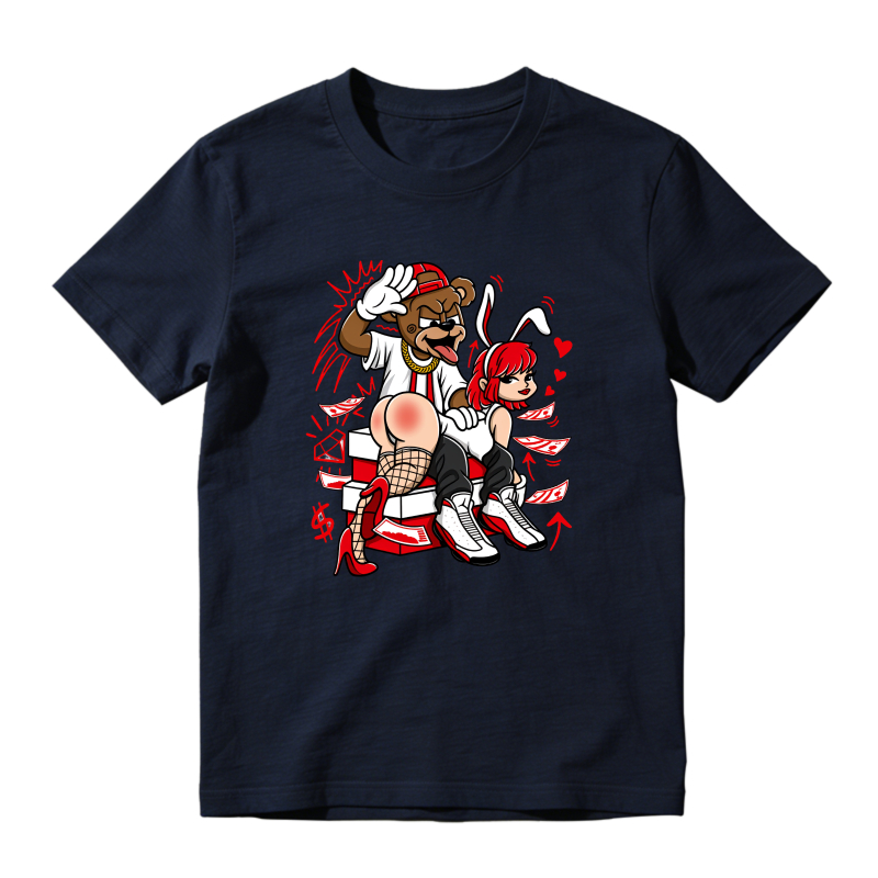 Cartoon Bear And Rabbit Character Design Shirt To Match Air Jordan 13 Chicago - Sneaker Match Shirt